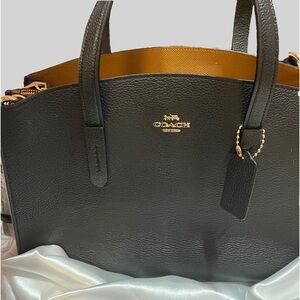 Coach Black Large Shoulder Tote Bag New